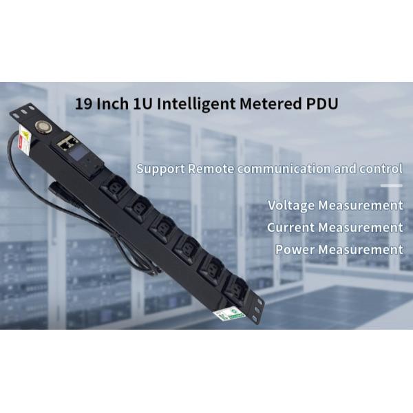 Power Distribution Unit 19 Inch 1U 6 Port Intelligent Remote Controlled Metered PDU