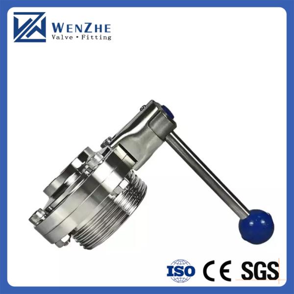 Válvula de mariposa de acero inoxidable 304 316L de soldadura/hielo para alimentos