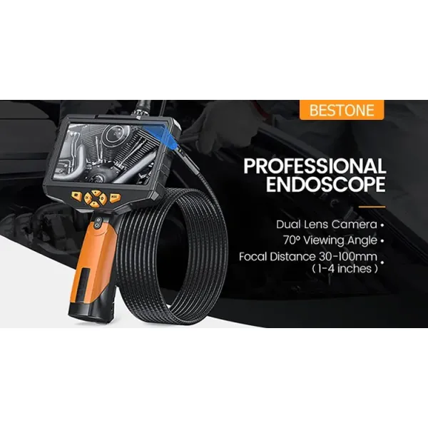 7.6mm Single Lens Industrial Endoscope IP67 Waterproof with 5 Inch IPS Screen