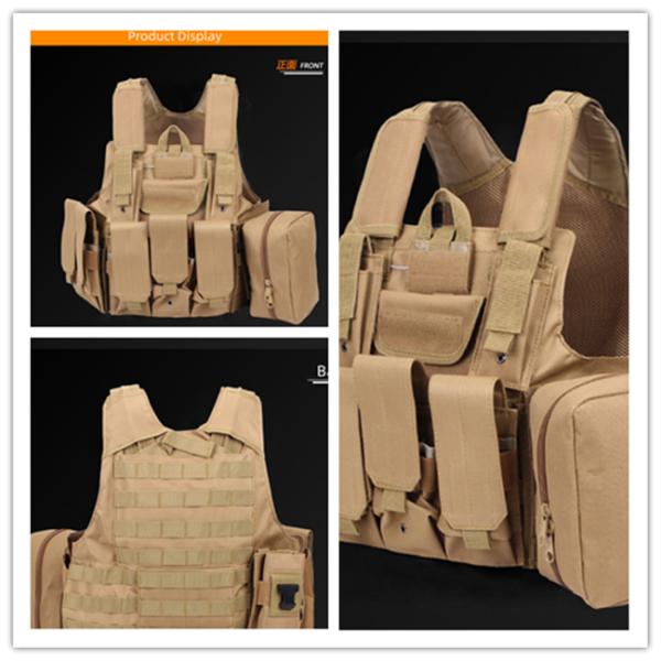 600D Oxford Military Tactical Vest MOLLE Plug In 53*60*30cm Tactical Vest Plate Carrier
