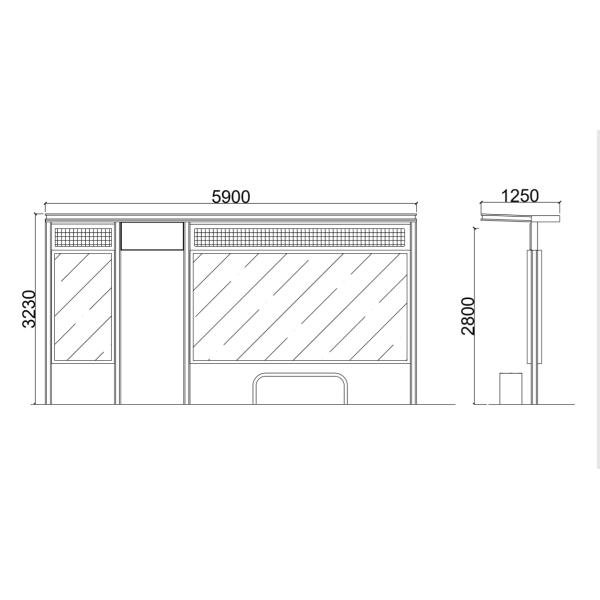 Alloy 26W Fluorescent Tube 60HZ Aluminum Bus Shelter