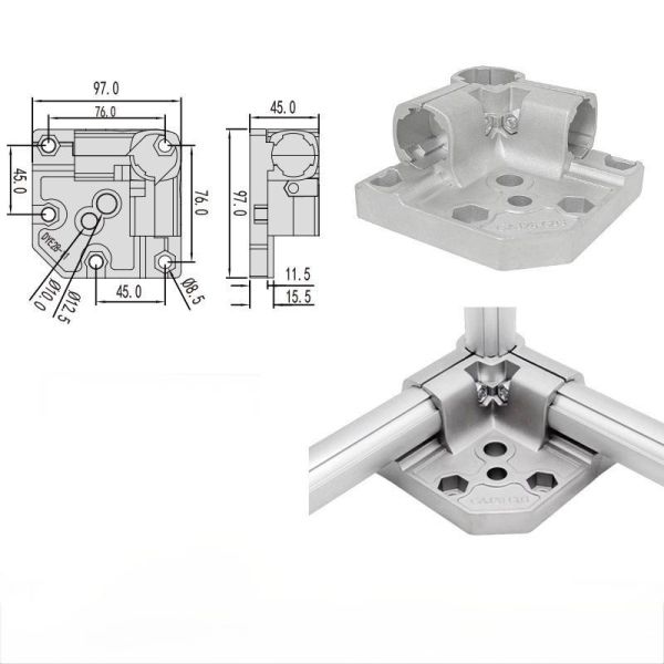 DYE28-11  Base de instalación integral de alta calidad y barata para tubo de aluminio Lean de venta caliente