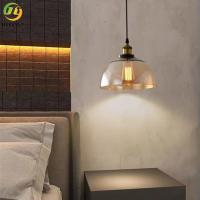 Luz pendiente del vidrio ambarino moderno del LED 40 vatios para el hotel casero