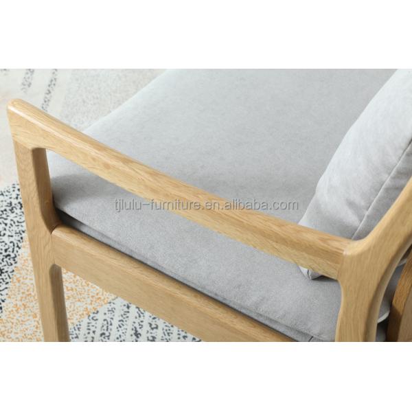 Modern Restaurant Hotel Fabric Wooden Armrest Chair Upholstered Wood Dining Chair with Upholstery in Bulk