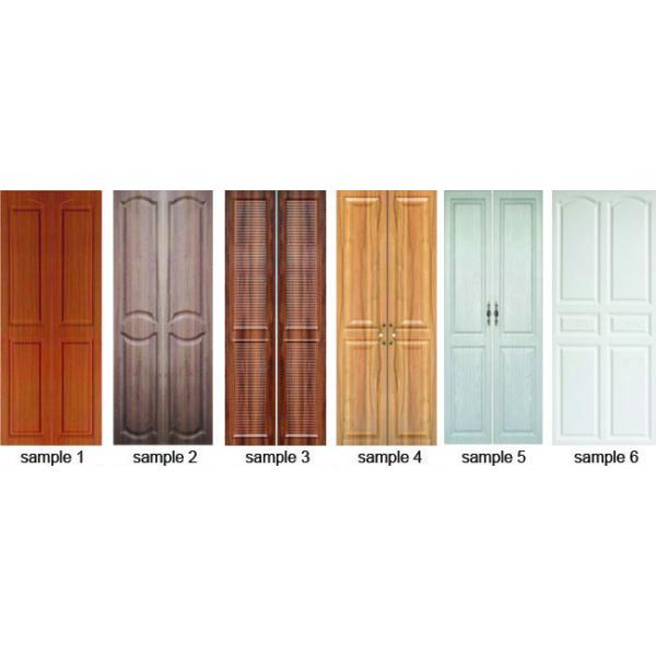 Double MDF Bedroom Wardrobe Doors For Wooden Clothes Cabinet , PVC Film Surface