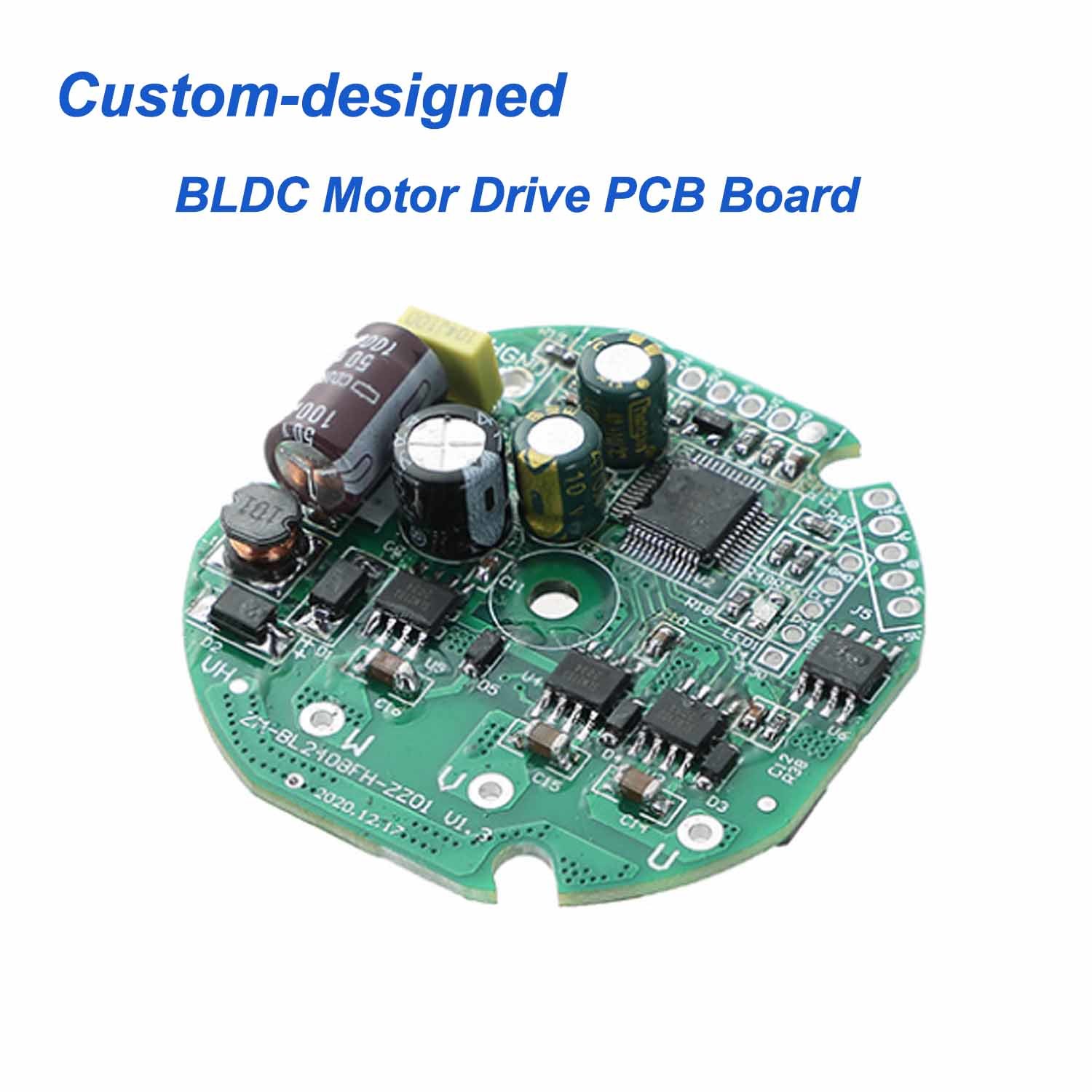 Custom-designed Driver PCB for Brushless DC Motors | Up to 3kW power, supporting PWM, analog speed control, RS485 and CAN communication for OEM applications