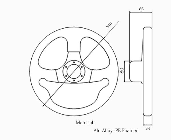 13 1/2 Diameter Sailboat Steering Wheel Anodized Aluminum Alloy