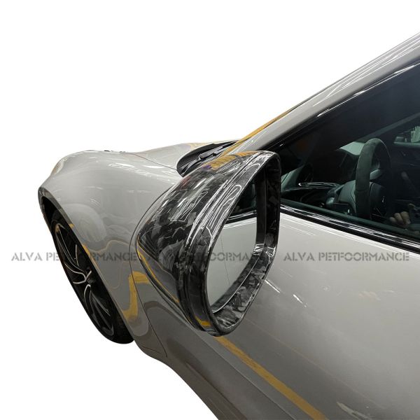 Lightweight Forged Carbon Fiber Mirror Covers UV Resistant OEM Replacement Porsche 911 992 2020 Model Collection