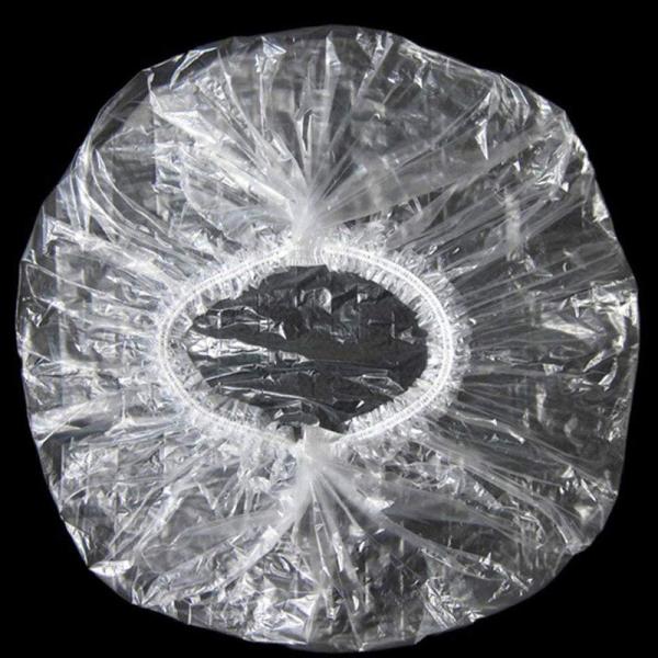 Waterproof Transparent Plastic Shower Cap , disposable hair caps Eco Friendly