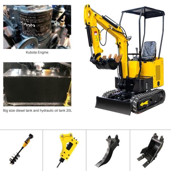HT12 1.2 Ton Mini Excavator with Kubota Engine 10.2KW