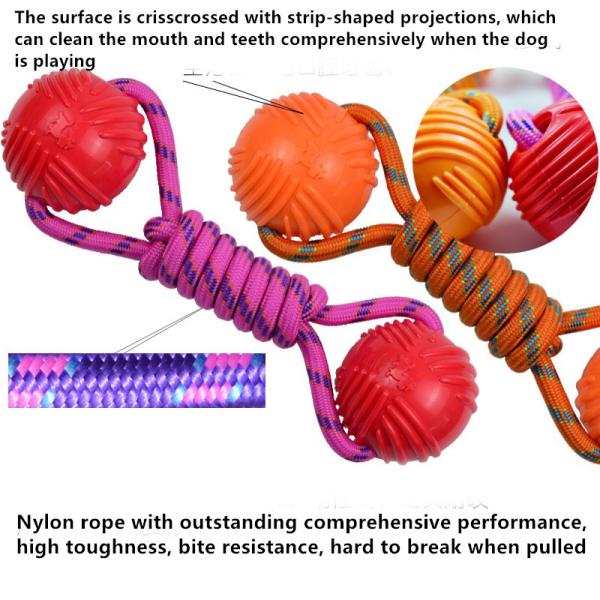 Perro de nylon de entrenamiento resistente Toy Spherical Molar Teeth Cleaning de la cuerda de la mordedura elástico