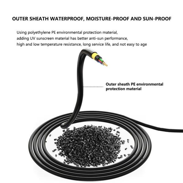 Overhead ADSS Aerial Fiber Optic Cable Single / Double Jacket Leather