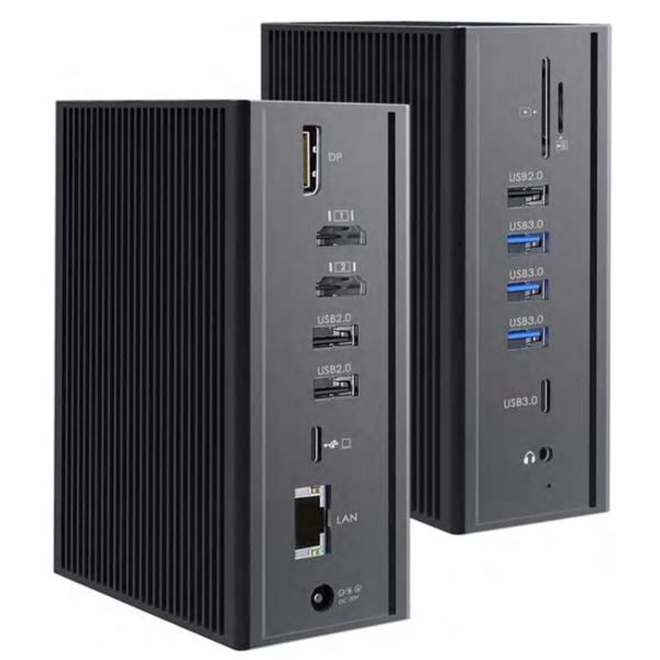 Thunderbolt 3 16 в 1 Type-C Dual HDMI USB C Докинговая станция 4K Видео