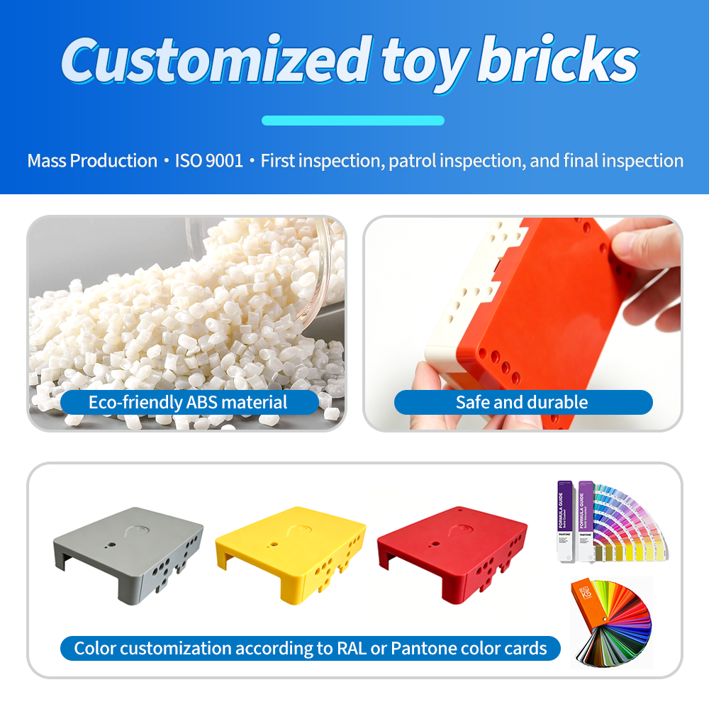 OEM Factory Direct Wholesale Custom Black Plastic Educational Creative DIY Preschool Kids Children Toy Building Blocks Set