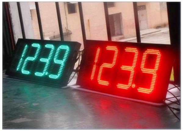 High Brightness 7 Segment Gas Station LED Signs , LED Time And Temperature Sign