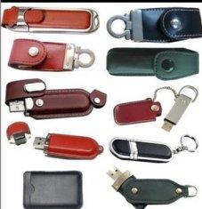 O flash de couro de USB do caso e do metal conduz 006