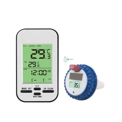 6.6*12*2.2CM Termômetro digital de superfície flutuante sem fio solar para piscinas