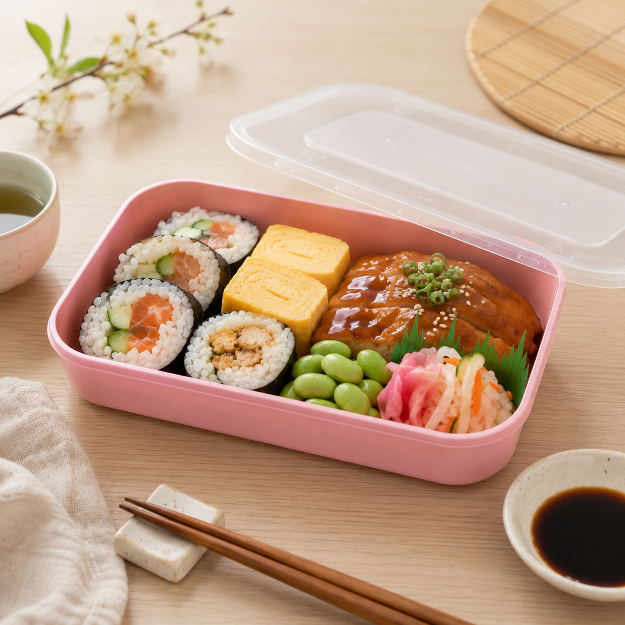 Deep Bento Box Container 750ml Japanese PP Takeaway Lunch Box for Rice