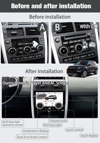 Para Land Rover Discovery Sport L550 2015-2019 AC Ar condicionado AC Painel de controle de clima tela LCD 10,4 polegadas