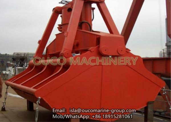 Electric Hydraulic Clamshell Grab Bucket , 12 Cubic Cargo Bulk Grab Bucket