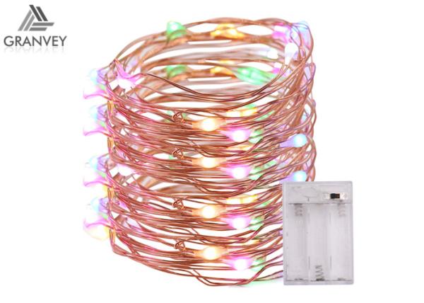 Copper Wire Decorative Outdoor Led String Lights , 200 LED Rope Light AA Battery