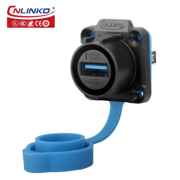 CNLINKO LP20 USB 3.0 ip68 Waterproof Industrial Plastic Dual Wire Connectors