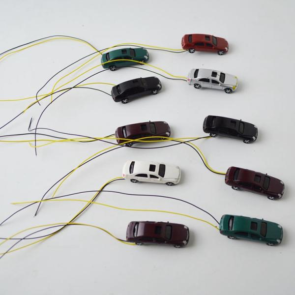 1;150 ABS plastic metal painted cars with Led for architcture metarial