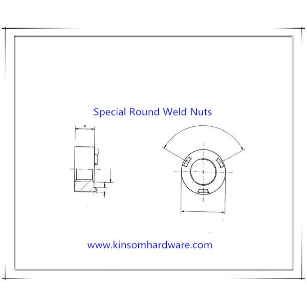 Special pilot 3 projection round weld nuts with high welding carbon Steel C1010