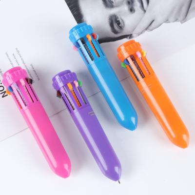 Mini Ten Colors Cute Ballpoint Pen Retractable Colored Ballpoint Pens For Drawing