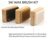 Kits de brossage de fartage de ski et snowboard Speed Kits Nylon / Laiton / Crin de cheval - Lot de 3