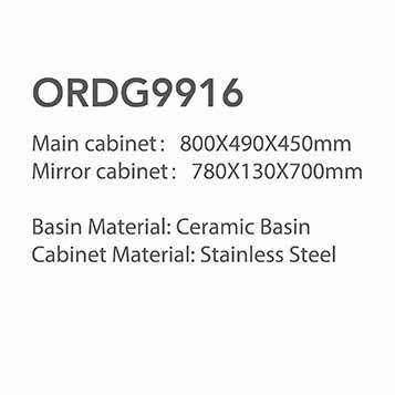 Moisture Resistant Modern Bathroom Vanitys Customized Stainless Steel Bathroom Cabinet Durable