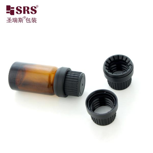 Transparent Amber Blue Green Color Glass Bottle For Essential Oil With Child Proof Lid