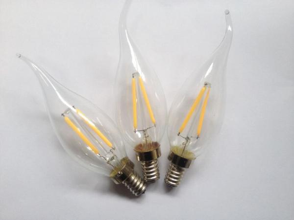 energy saving led filament candle bulb E12 base led candelabra lamp filament COB 2200K 2700K China supplier