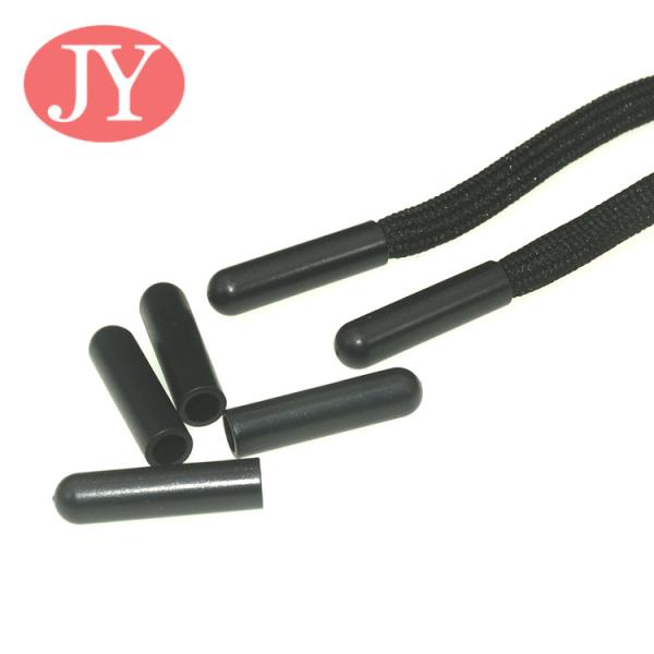 Jiayang aglet Glossy black color tube shape ABS plastic tipping plastic aglets
