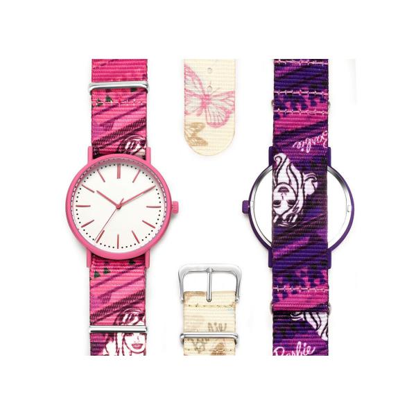3ATM Waterproof Nylon Band Watches Candy Color Print For Girl And Lady