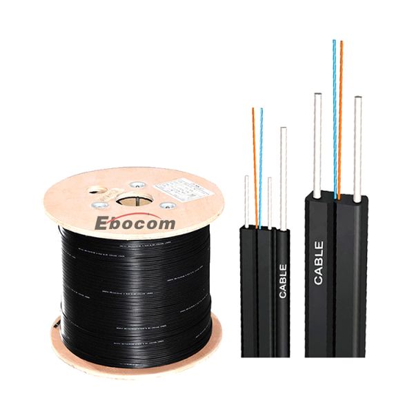Outdoor FTTH Drop Cable 2 Core with G.657A Bend Insensitive Fiber and UV-Resistant PE Sheath for Self-Supporting Aerial Installation