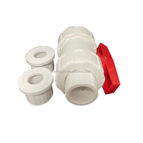 White Color DIN PVC Valve Plastic Socket UPVC Ball Valve Union Types with OEM Service