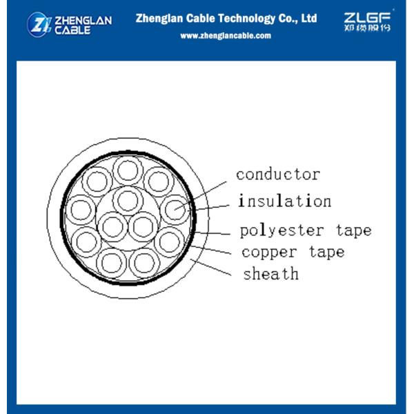 Electrical Control Cable 0.6/1kV 12X2.5mm2 Copper Core PVC Insulated PVC Sheathed With Copper Tape Screen Control Cable