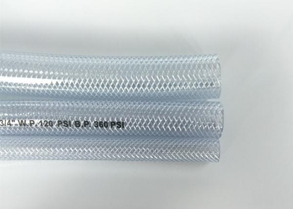 Odorless PVC Transparent Hose , Fiber Braided Hose / Tubing ROHS Approved
