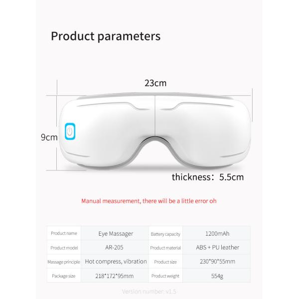 Customized Lable Logo Hot Compress Eye Care Massager for Smart Electric Eye Massage