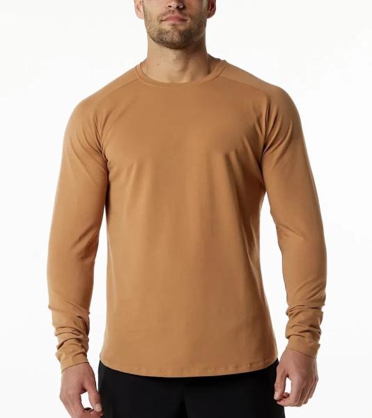                  Factory Custom Logo Men′s Fitted Long Sleeve 94% Cotton 6% Elasticity Custom Logo Shirt             