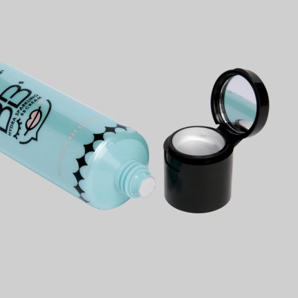 Изготовленная на заказ косметическая пластиковая сливк трубки 30-80ml пустая краснеет трубка комбинации макияжа бальзама губы пластиковая с зеркалом