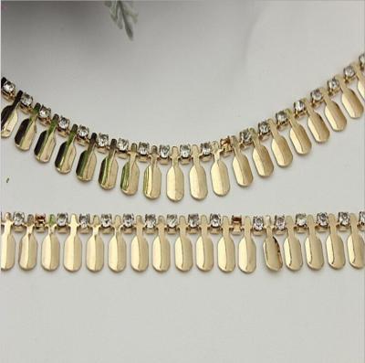 Custom ladies handbag diamond hardware gold metal chain for handle bag