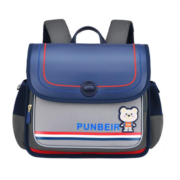 Cartoon Bear Leather School Backpacks Horizontal Orthopedic Large Capacity