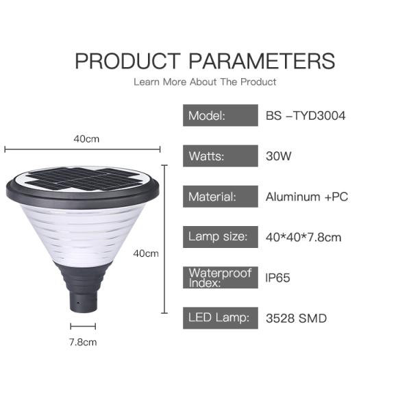 100Lm Integrated Solar Garden Light Waterproof aluminum optically controlled solar lights For Lawn Walkway Yard Park