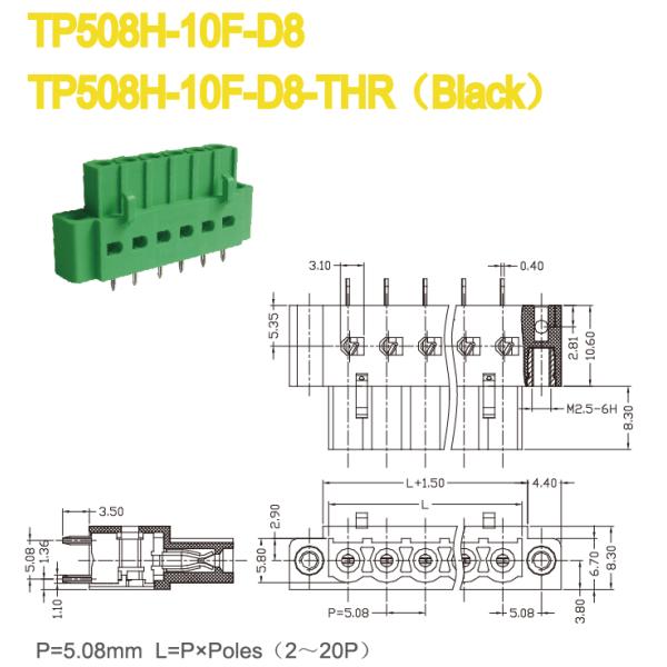 Femae Pluggable obstrui dentro 18A Screwless do bloco de terminais 2 - 22 conector do terminal de Polos