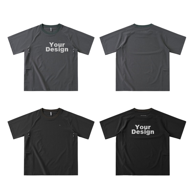 Custom OEM ODM Grid Quick‑Dry Sports T‑Shirt, Breathable Lightweight Short Sleeve Top for Outdoor Running