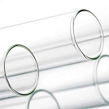 Test Tubes, 50ml - Borosilicate 3.3 Glass - 1.2mm Thick Walls, Beaded Rim - Superior Heat & Chemical Durability