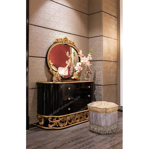 Rococo furniture mirrored chest drawers latest bedroom furniture designs TE-029