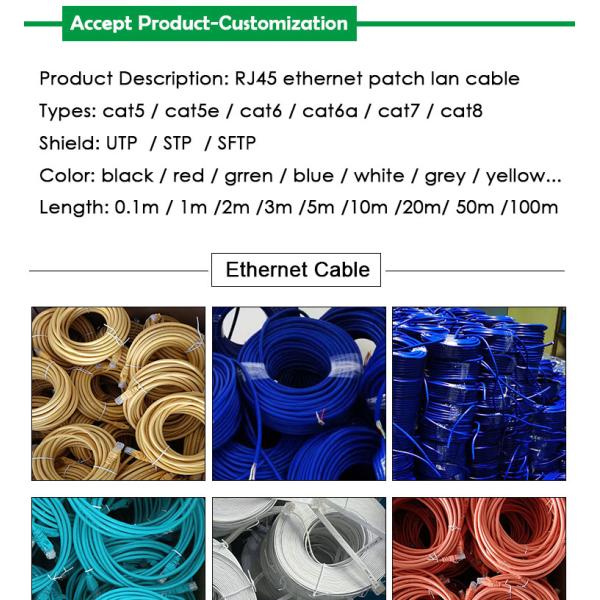 OEM 1M 3M 5M UTP FTP STP SFTP Shield Cat5 Cat5e Cat6 Ca6a Cat7 RJ45 Communication UV Lan Network Ethernet Patch Cable